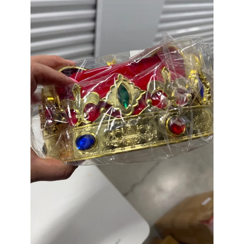 Funny Party Hats Royal King Crown Gold Jeweled Costume Accessory Halloween